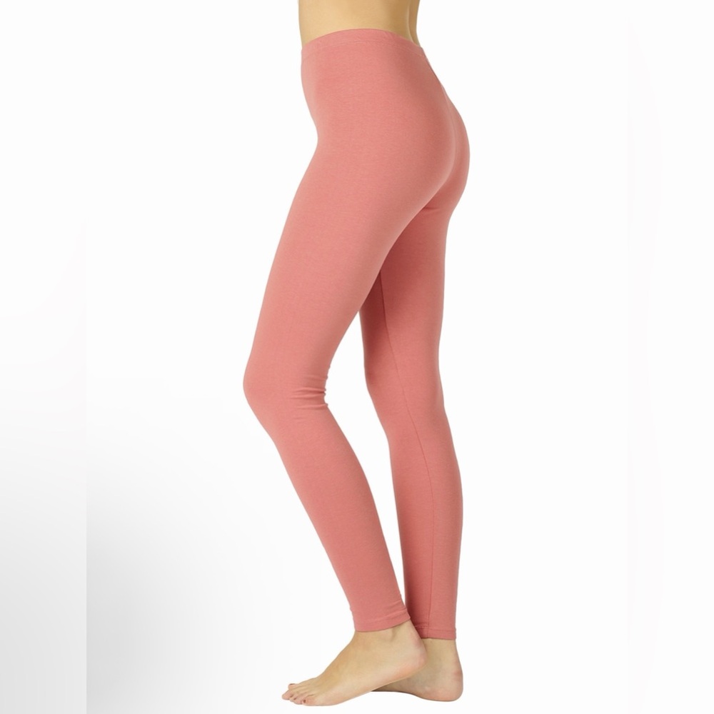 Zenana Outfitters Premium High Waist Full Ankle Leggings Ash Rose